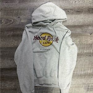 Hard Rock Cafe Red and Gray Tag Hoodie